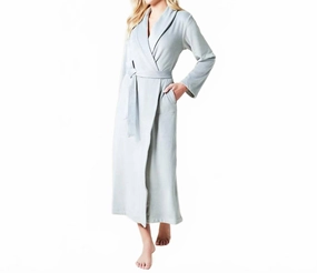 Serenity Wrap Robe In Gray Smooth zipper closure