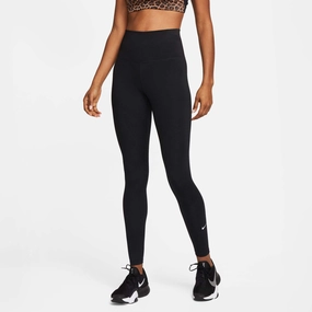 Nike | Women's One Dri-FIT High-Rise Leggings - Black Rubberized Cuffs