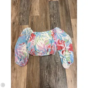 Soft Brushed Lining WaffleWeave Top Long Sleeve By Pink Lily In Multi-colored, Size: S