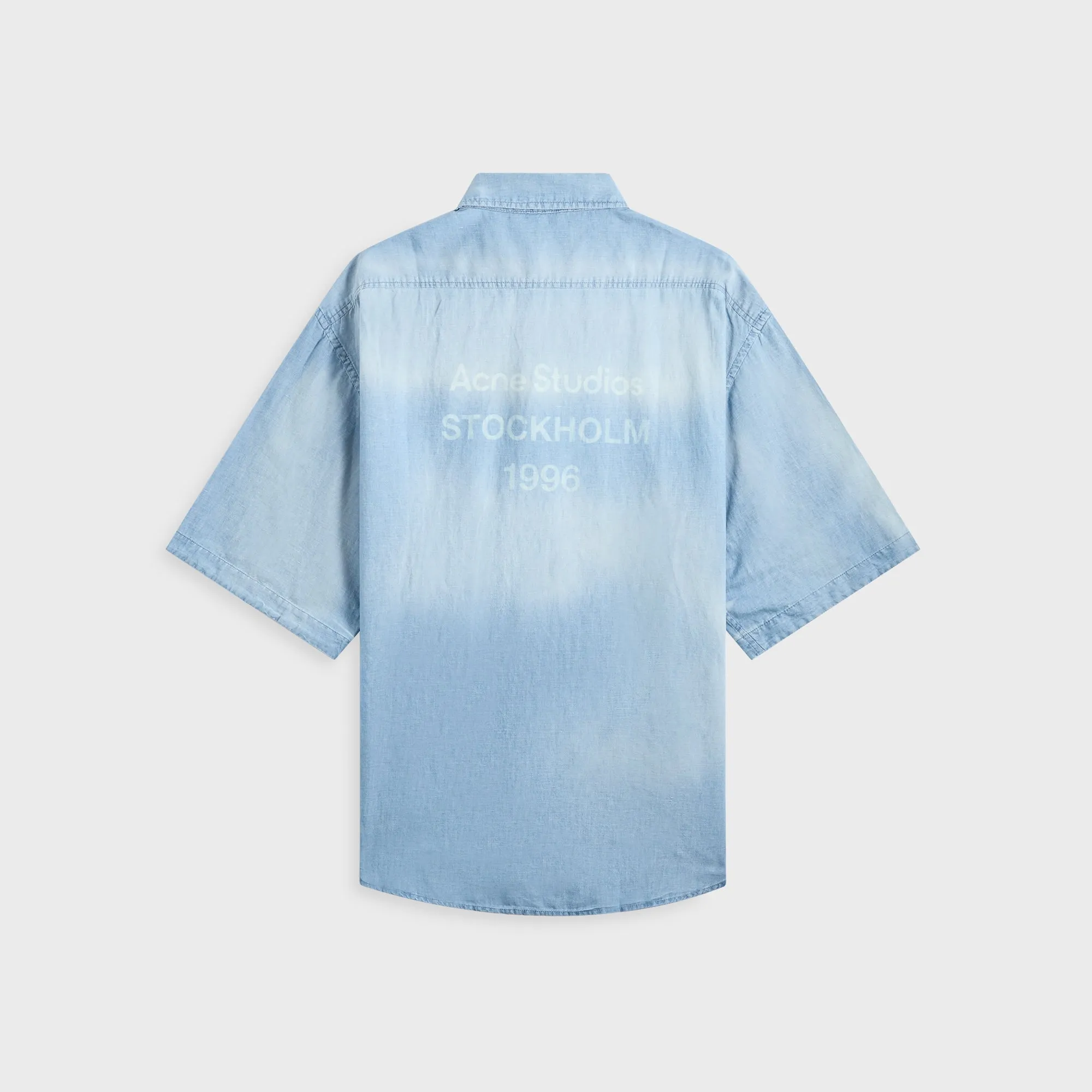 Acne Studios Short Sleeve Shirt - Mid Blue Anti Odor Treatment