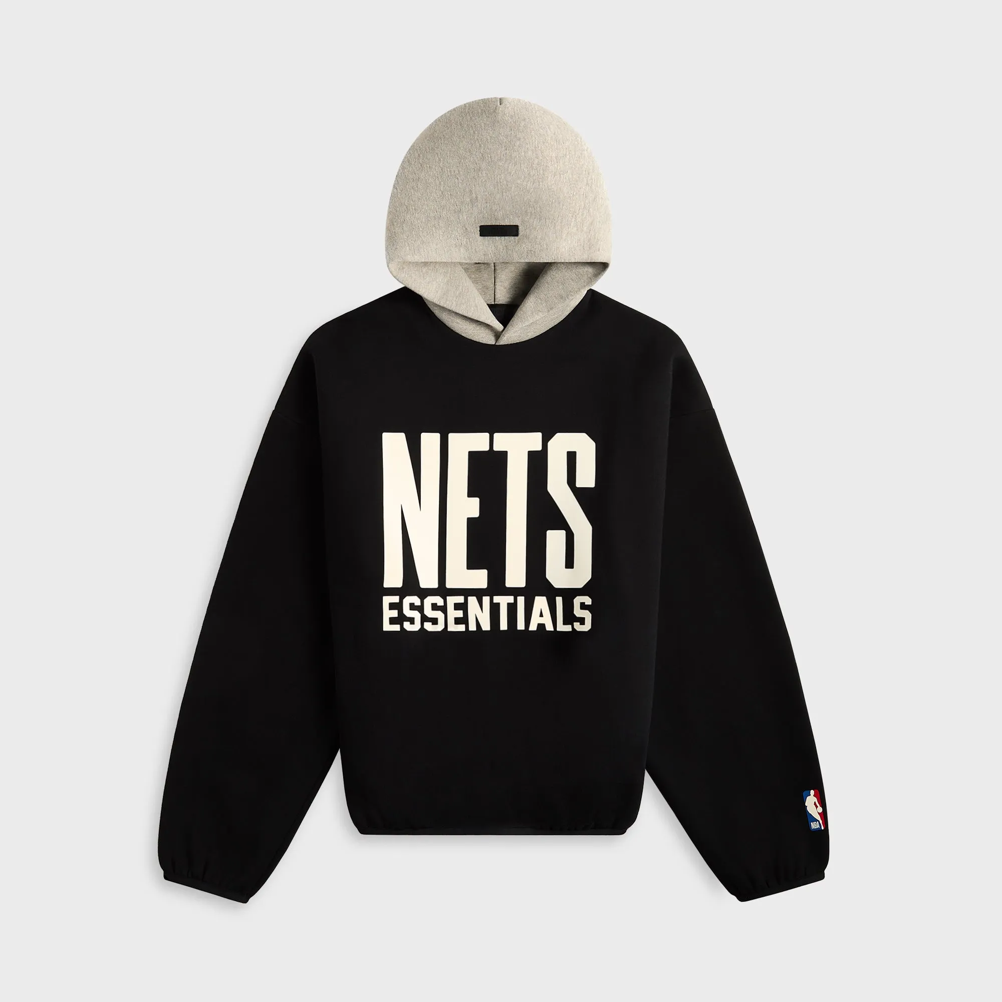 Essentials Nets Core Fleece Pull Over Hoodie - Black / Warm Heather Durable Hem Finishing