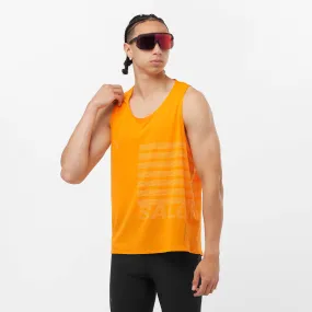 Salomon | Men's Sense Aero GFX Singlet - Zinnia/White market share