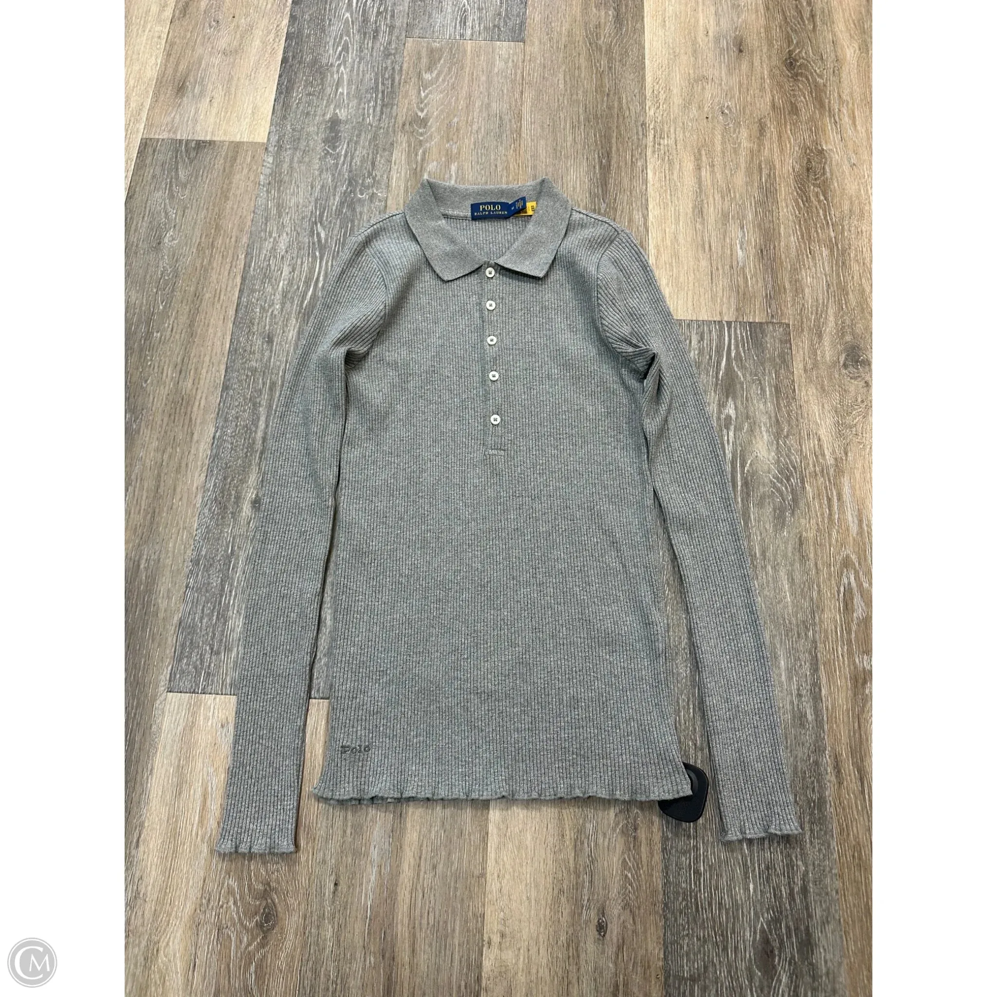 Mesh Panel Details Sweater By Polo Ralph Lauren In Grey, Size: M