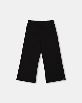 Flexible Knee Panels Chilly Weather Fit Waffle Flare Leg Pants Black