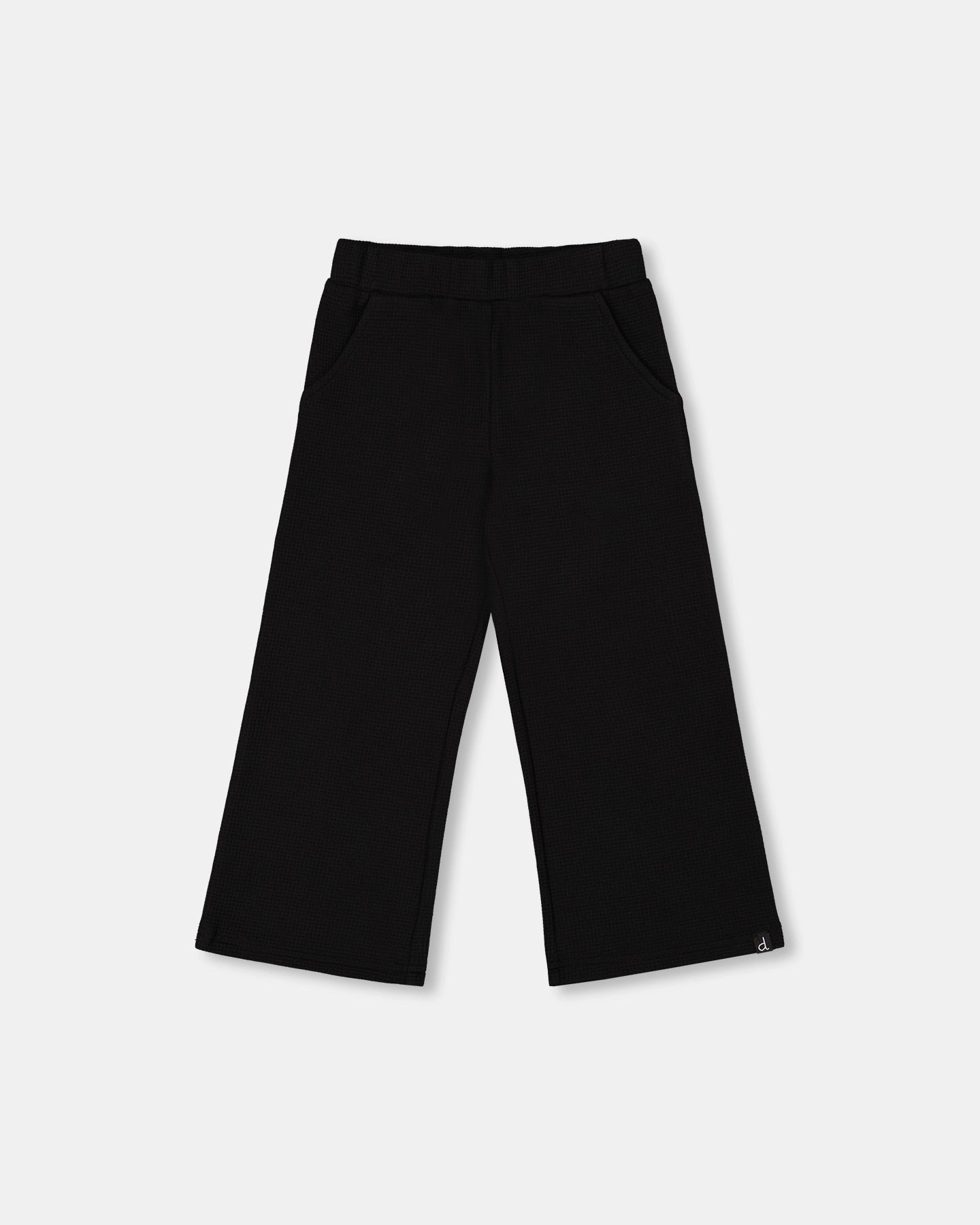 stain resistant coating Waffle Flare Leg Pants Black