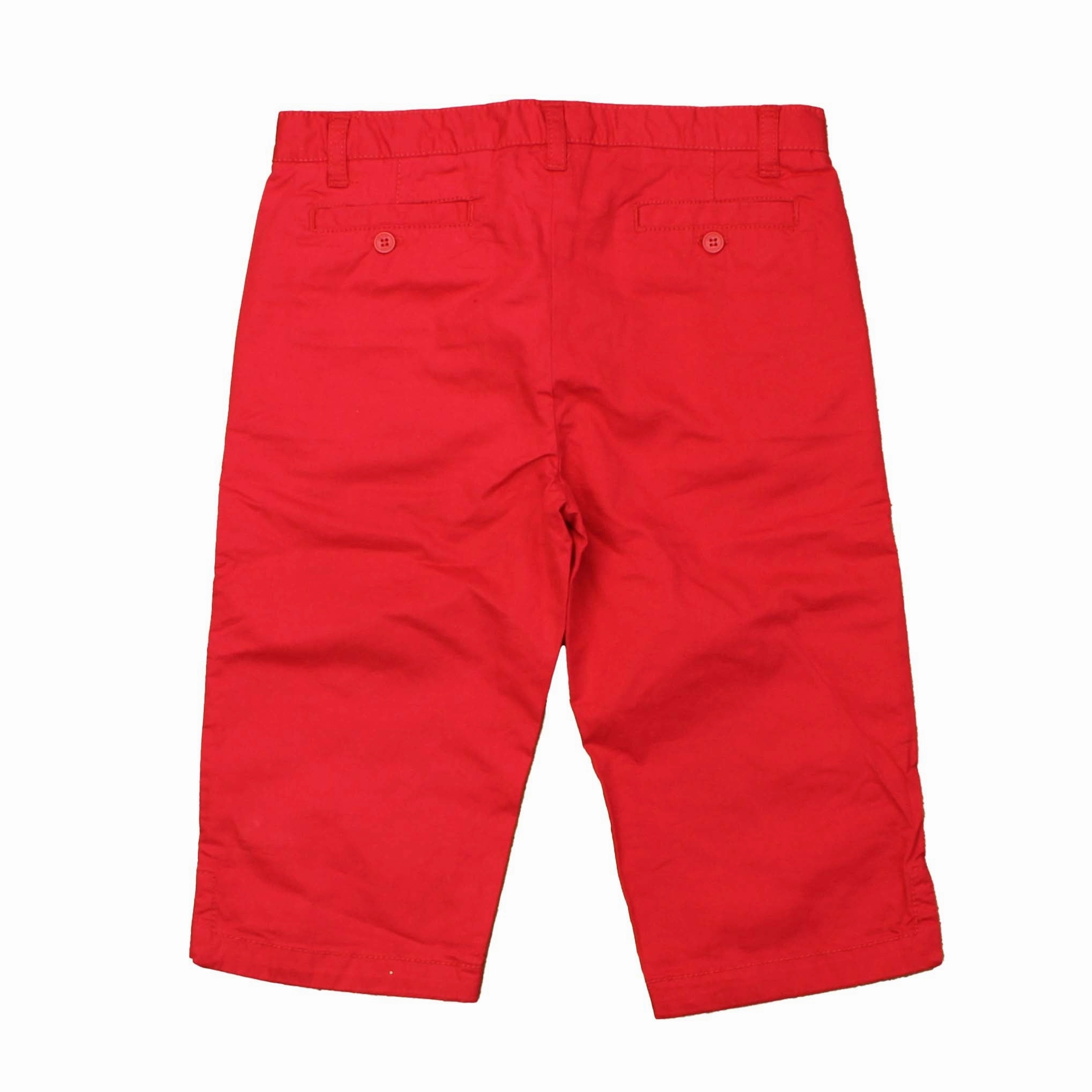 Jacadi Girls Red Capri Pants Lightweight Weave