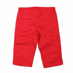 Jacadi Girls Red Capri Pants Lightweight Weave