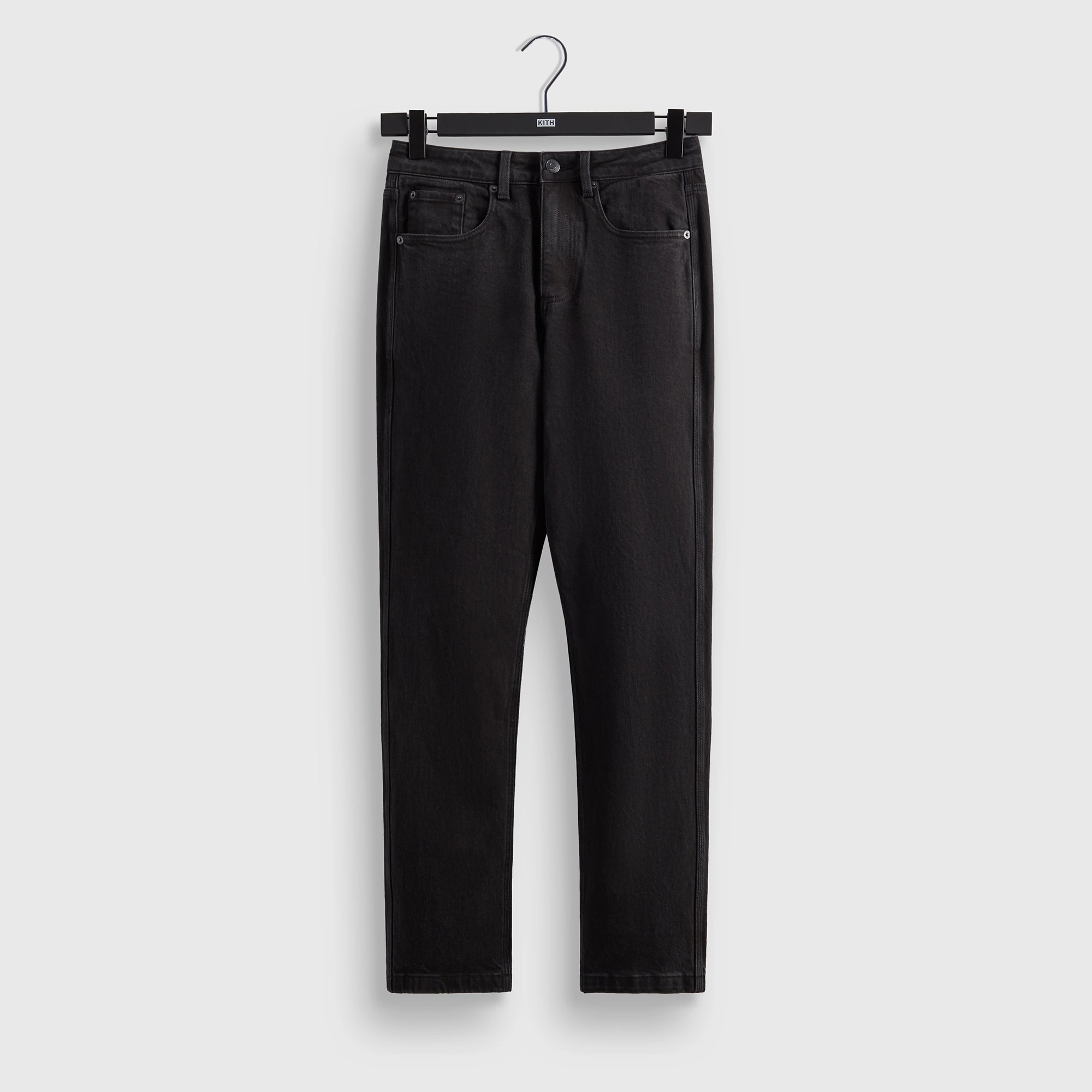 Cozy and Soft Active Design Wear Kith Centre Straight Jean - Black