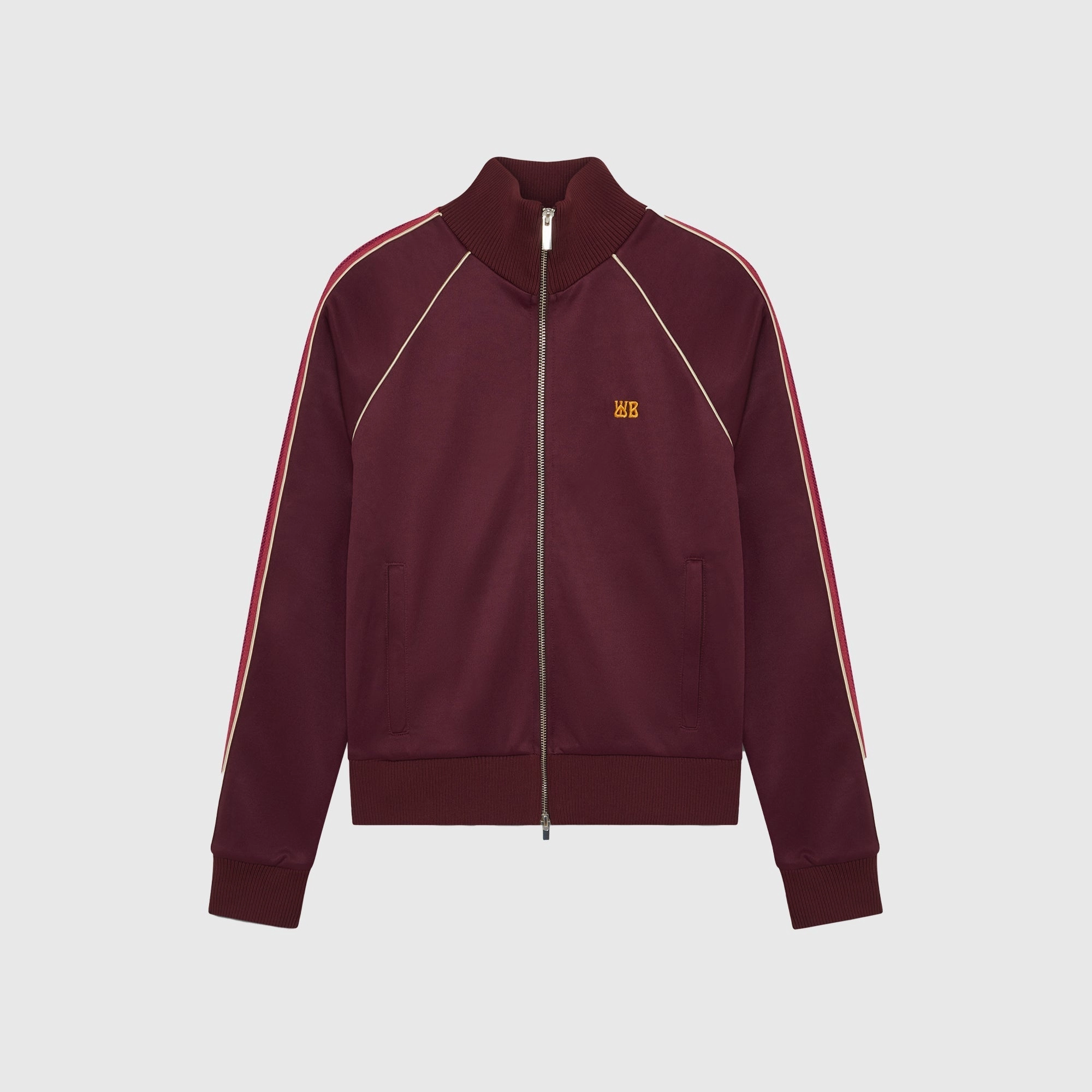 Wales Bonner Plain Poly Jersey Mantra Track Top - Burgundy Casual City