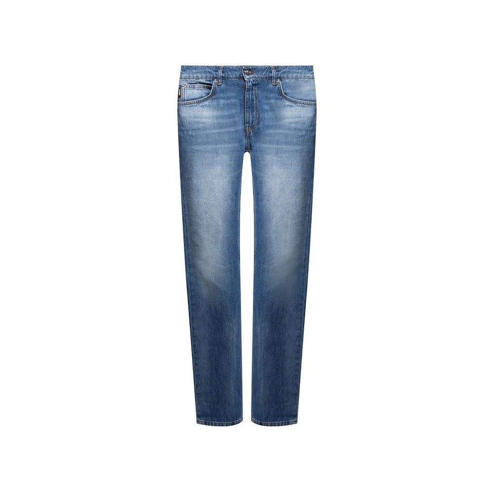 Modern Minimalist Stretch Total Fit Versace Cotton Logo Men's Jeans