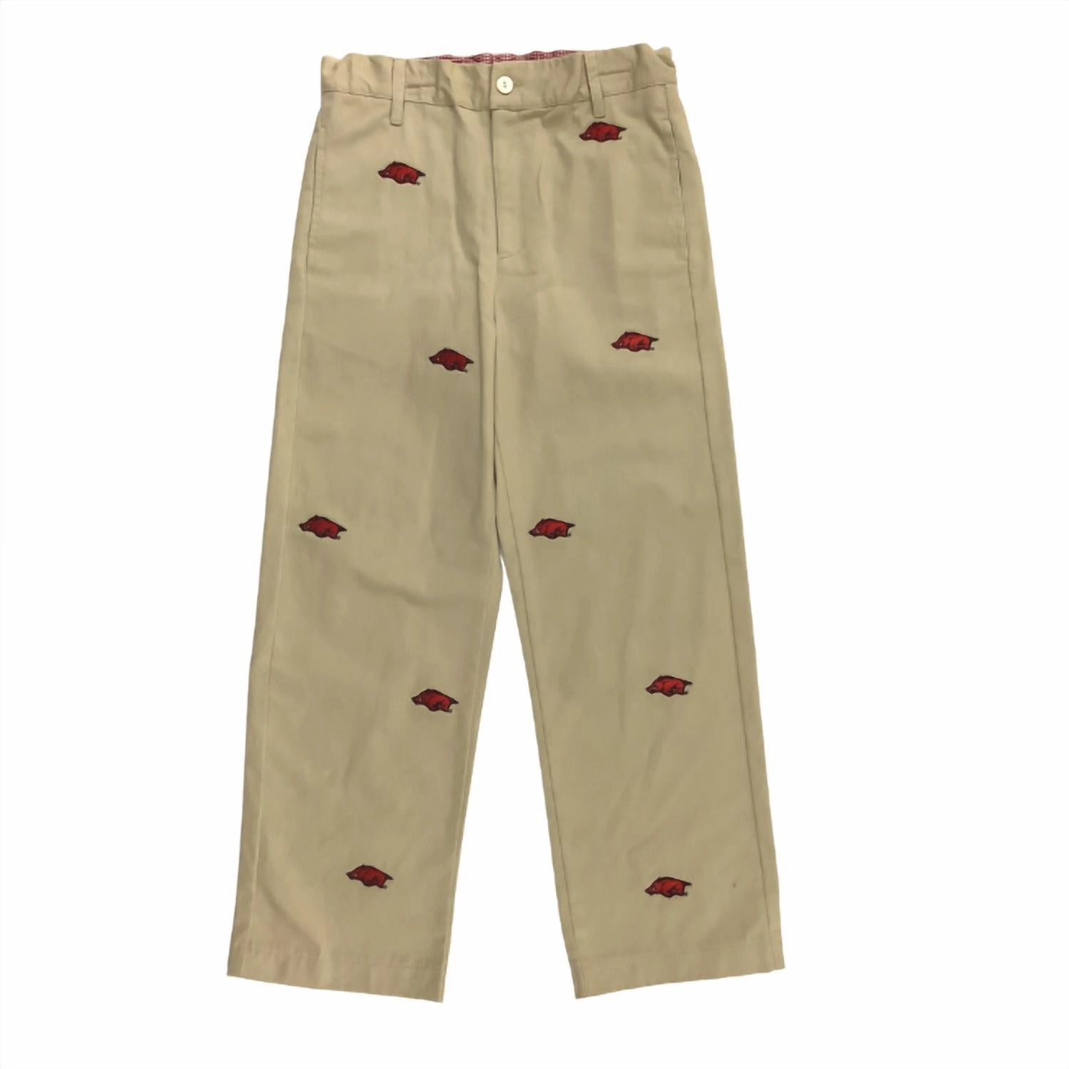 Boys' University Of Arkansas Collegiate Pants In Khaki ExpandableSidePanels