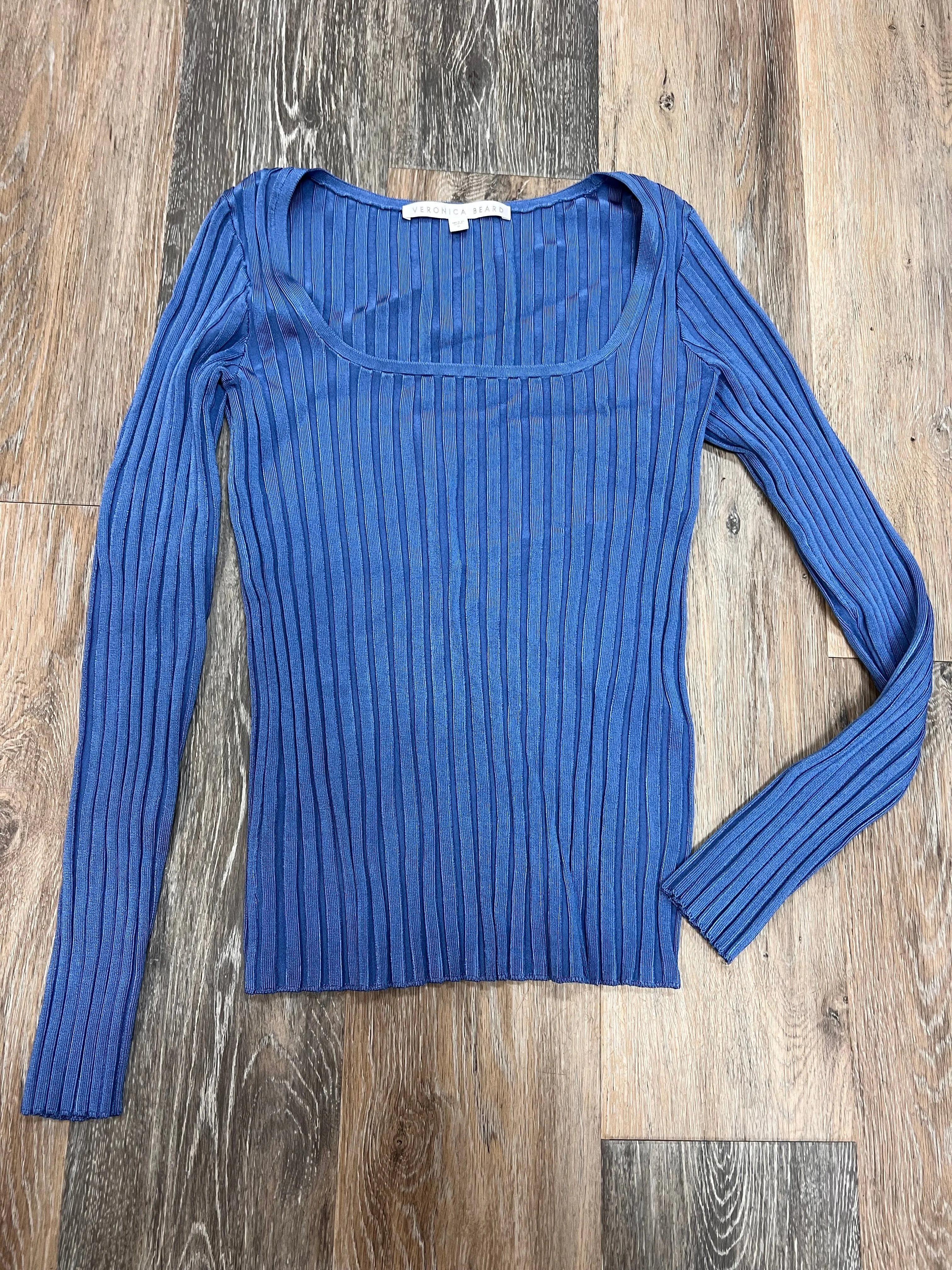 Designer Top Long Sleeve By Veronica Beard In Blue, Size: S Printed Hoodie Airflow Mesh Lining
