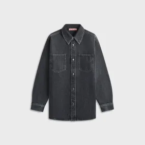 Acne Studios Denim Shirt - Black Reinforced Side Vents Autumn Look