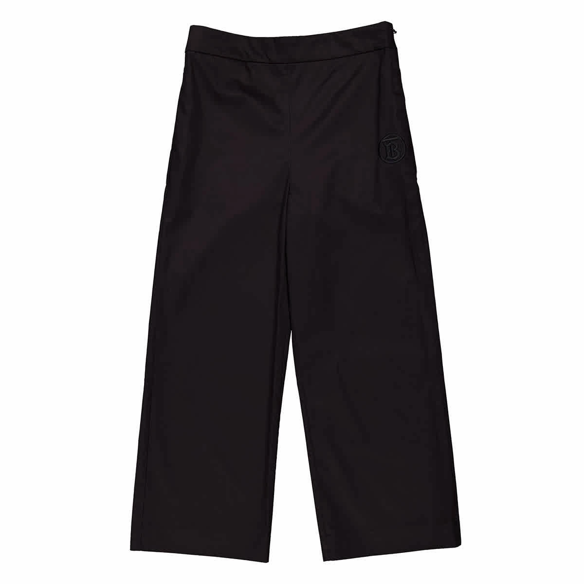 Burberry Girls Logo Embroidery Cotton Trousers Dynamic Flex Panels Non Restrictive