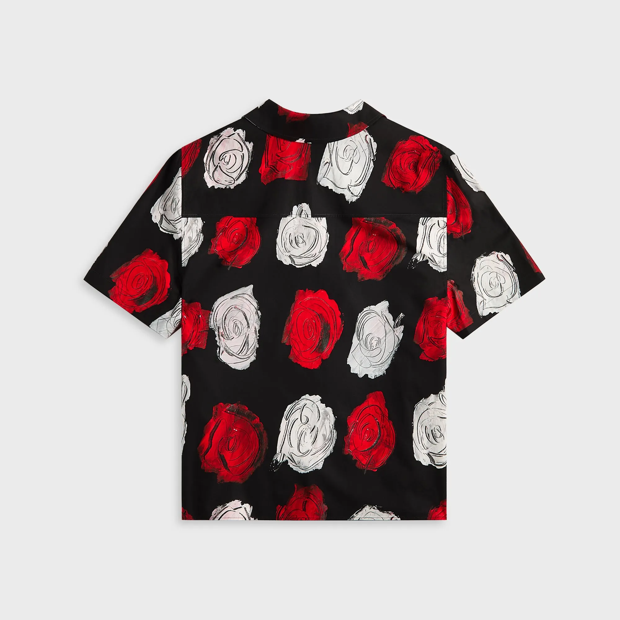 Marni Medium Roses Compact Cotton Short Sleeved Bowling Shirt - Black Athleisure Trend Trendy Fashion
