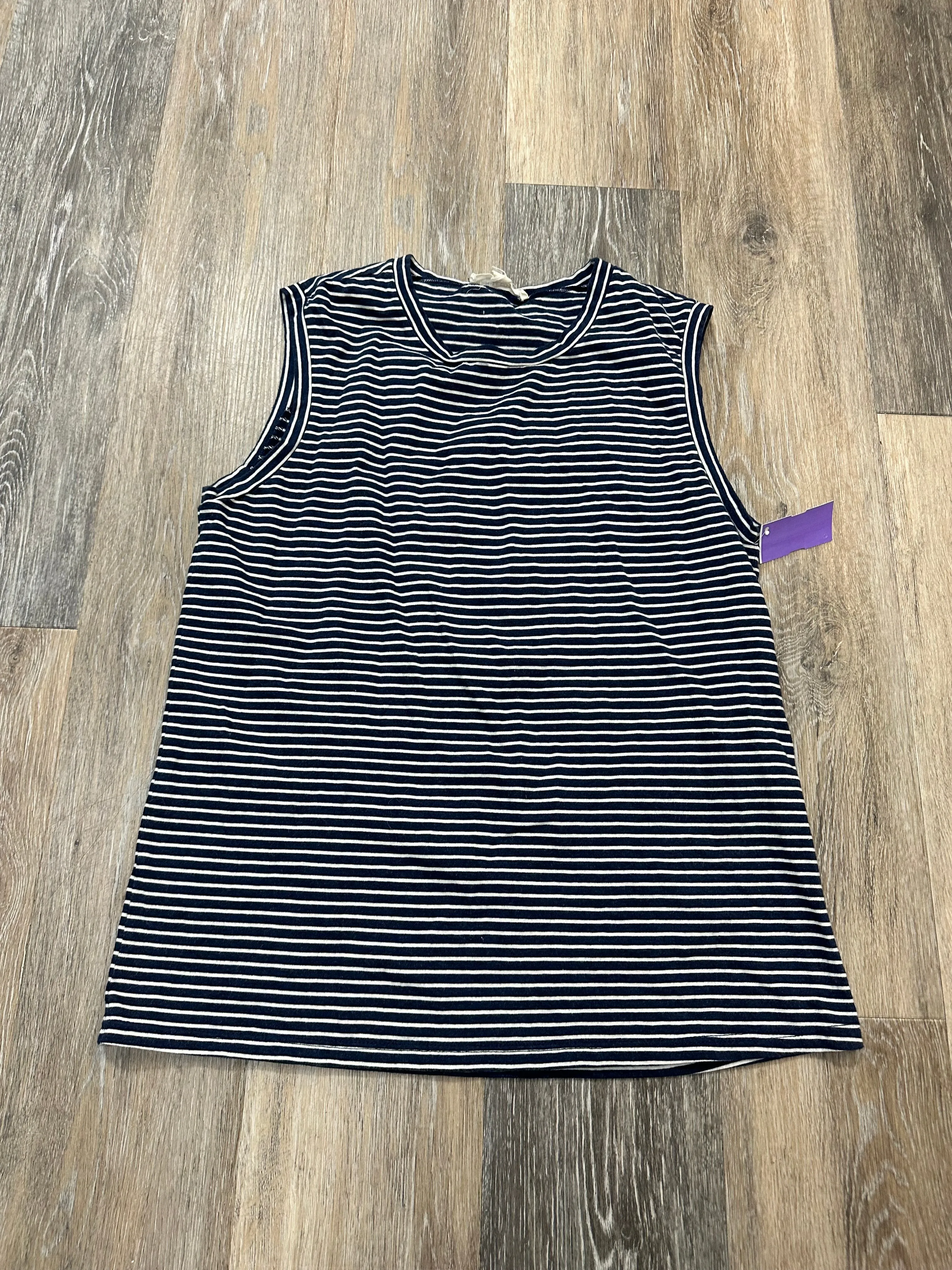 RibbedTrim Flatlock Seam Technique Top Sleeveless By Nili Lotan In Navy, Size: S
