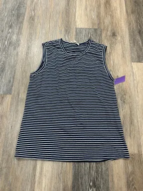 RibbedTrim Flatlock Seam Technique Top Sleeveless By Nili Lotan In Navy, Size: S