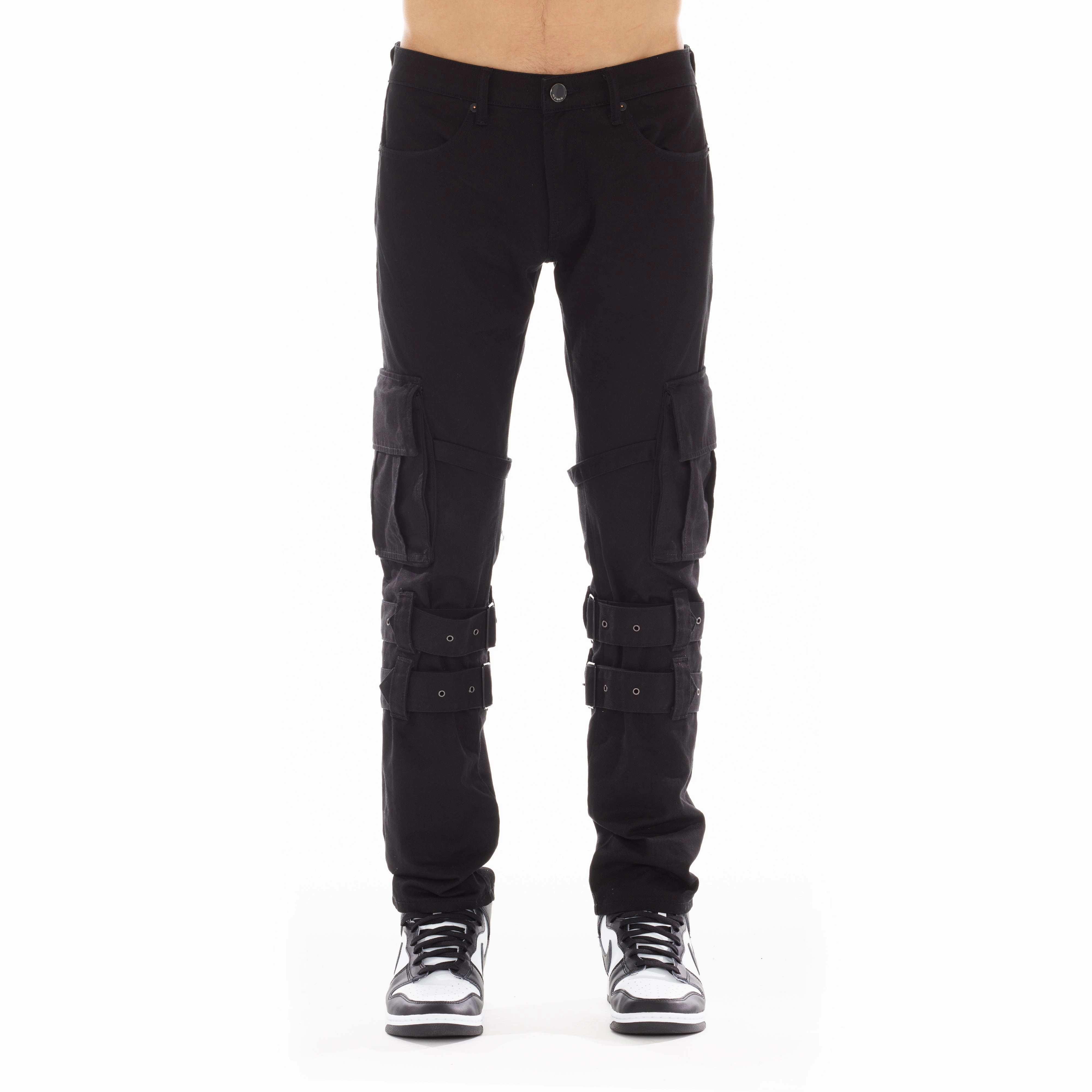 Night Out Daily Wear Daytime Look Cargo Jeans In Black