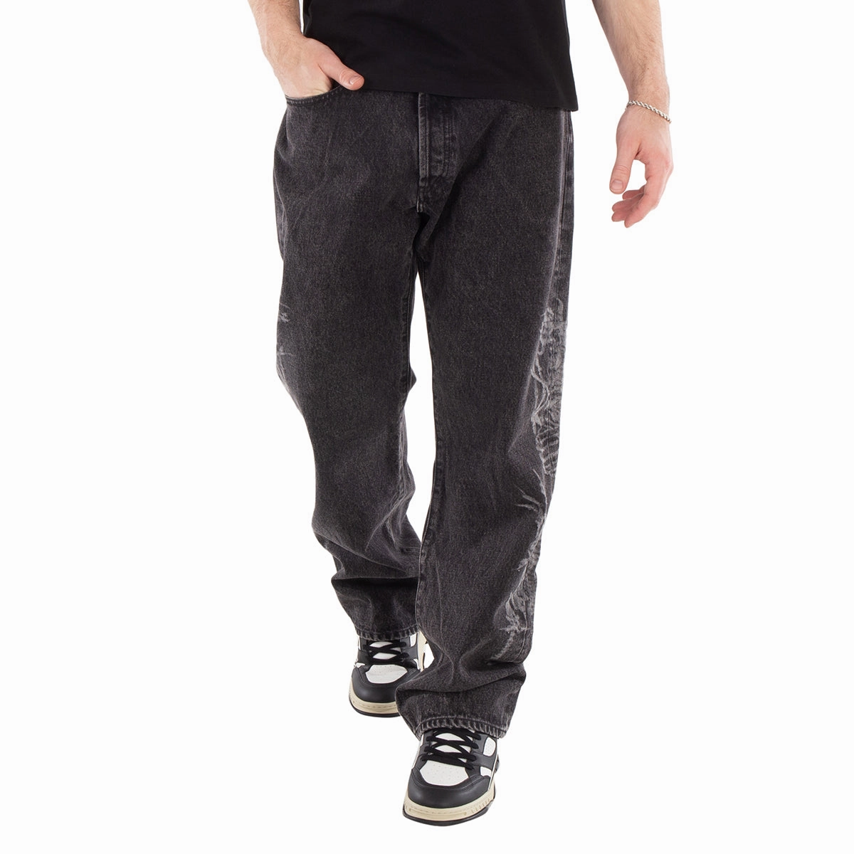 Aries Lasered Dragon Batten Jeans Nature Lover Party Look Textured Party Look Soft