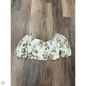 Blouse Long Sleeve By Abercrombie And Fitch In Green & White, Size: M AntiStaticTreatment Sporty Blouse
