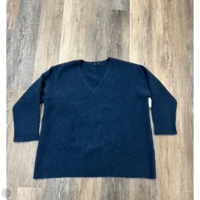 Sweater Cashmere By Eileen Fisher In Blue, Size: 1x NonChafingTrim Knit Fabric Technology
