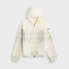 Wedding Gift Moncler Reversible Wool Zip-Up Hoodie - White / Green