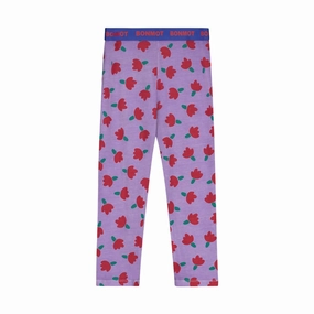 Girl's Allover Flowers Legging In Mallow Training Wear