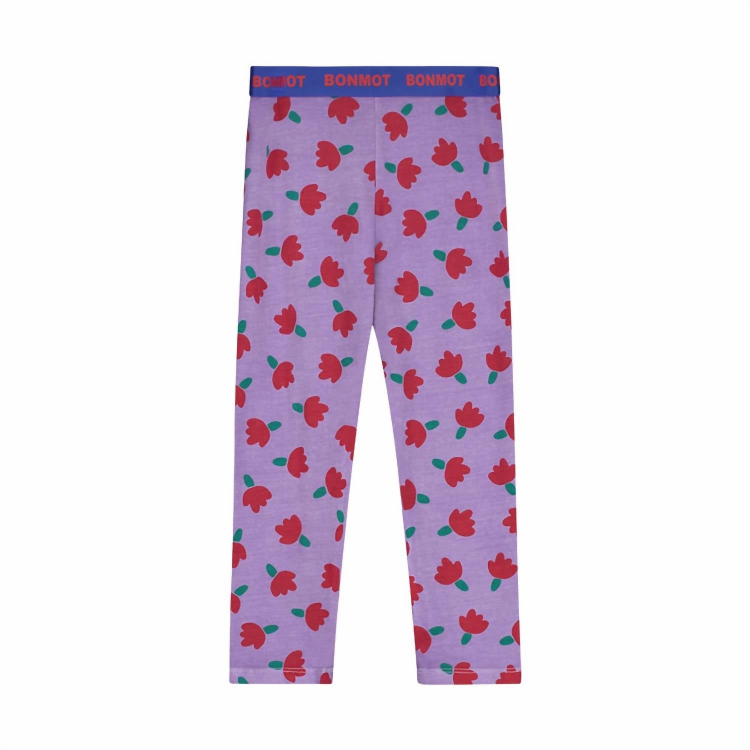 Girl's Allover Flowers Legging In Mallow Abrasion Resistant Material No Ride Up Design