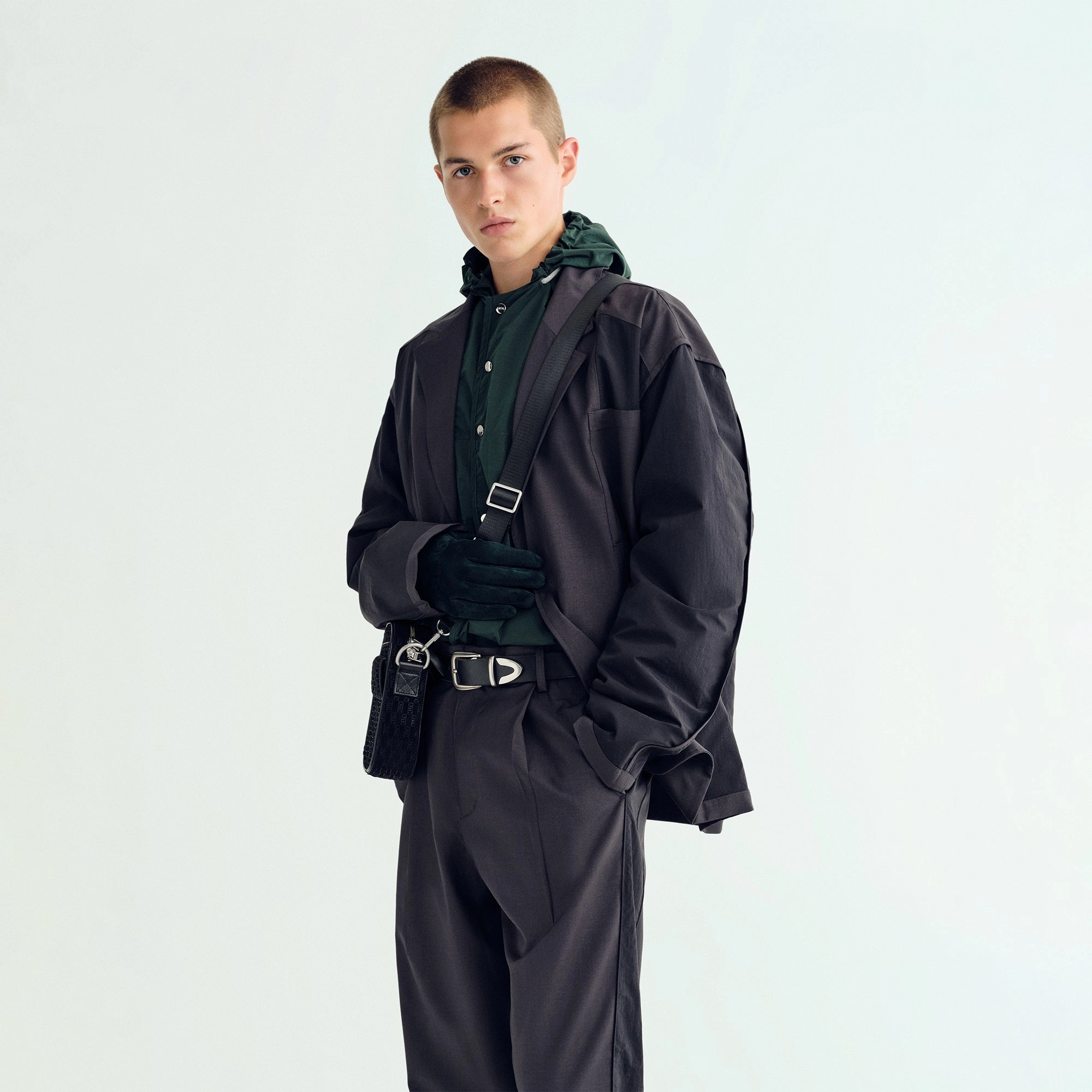 &Kin Tropical Wool Reversible Brant Blazer - Carbon Mild Weather Layer Thermoplastic Elastomer Trim
