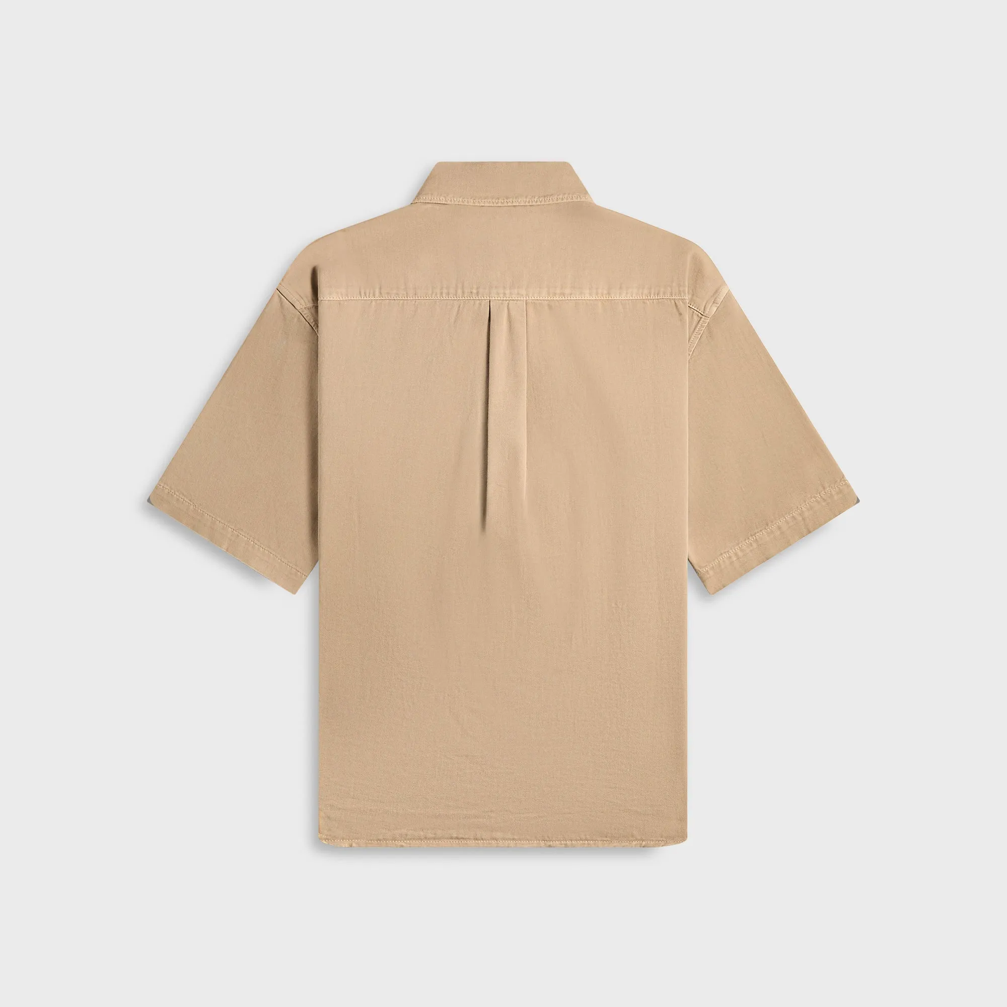 Lemaire Short Sleeve Denim Shirt - Natural Beige Comfort Stretch Sporty Look