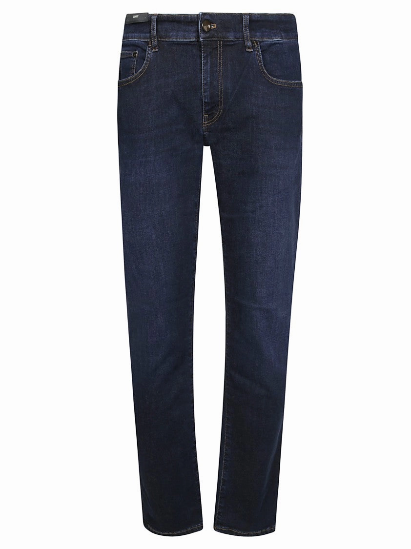 Recycled Fiber Content Abrasion Resistant Denim Indigo Travel Denim Pants