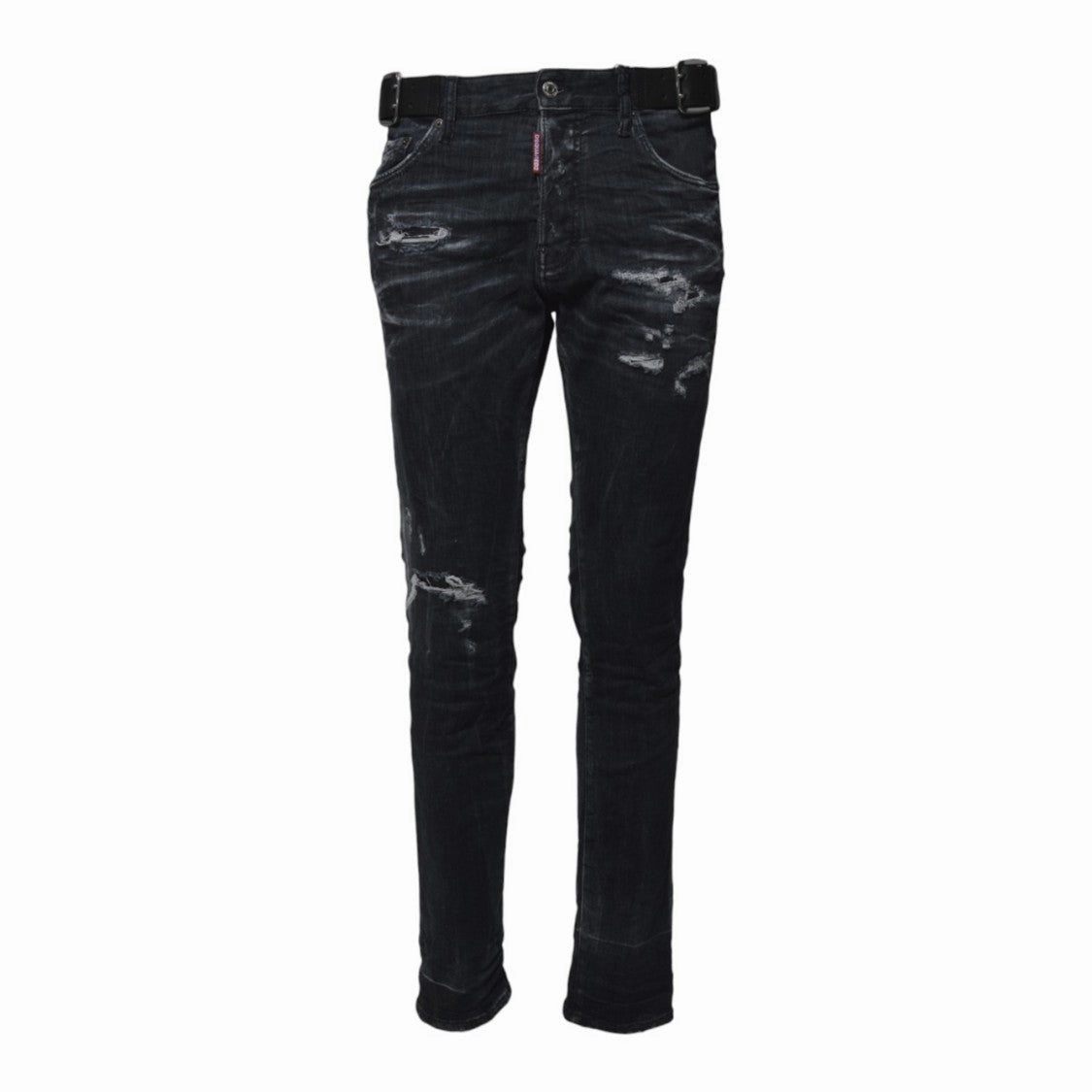 Lightweight Parent Style Durable Minimalist Style Chill Outfit Cool Guy Jeans In Black Denim With Buckles