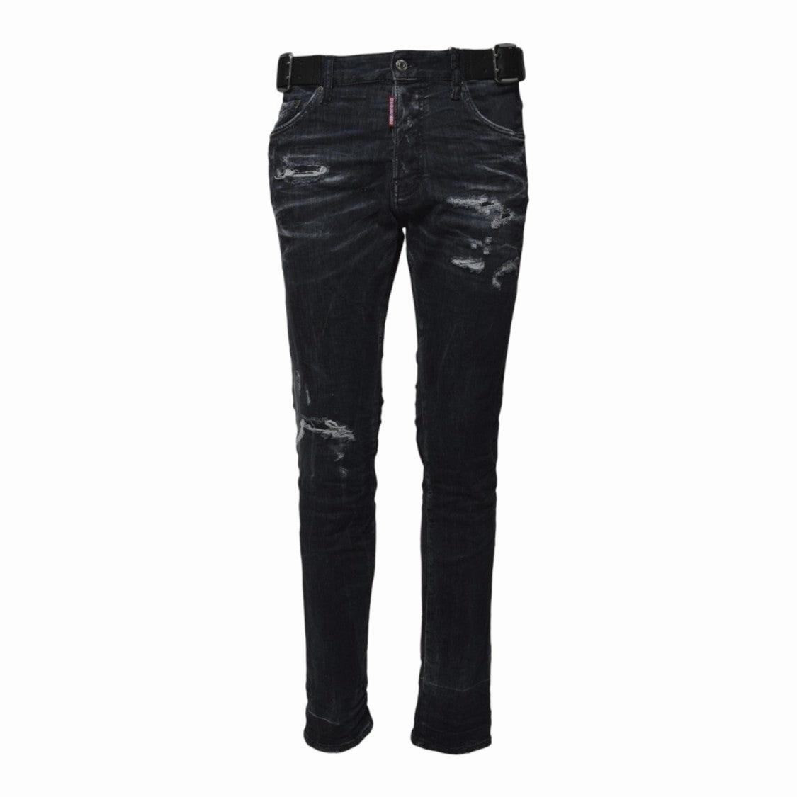 Cool Guy Jeans In Black Denim With Buckles Spring Mood Slim