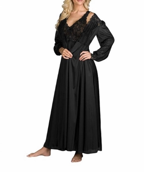 Silhouette 53 Inch Sleeveless Long Gown In Black Double Stitched Edges