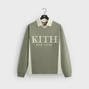 Comfortable Collar Kith Pique Long Sleeve Tap Polo - Scene