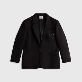 Coperni Belted Pocket Tailored Jacket - Black Minimalist Pocket Layout Dry Fast