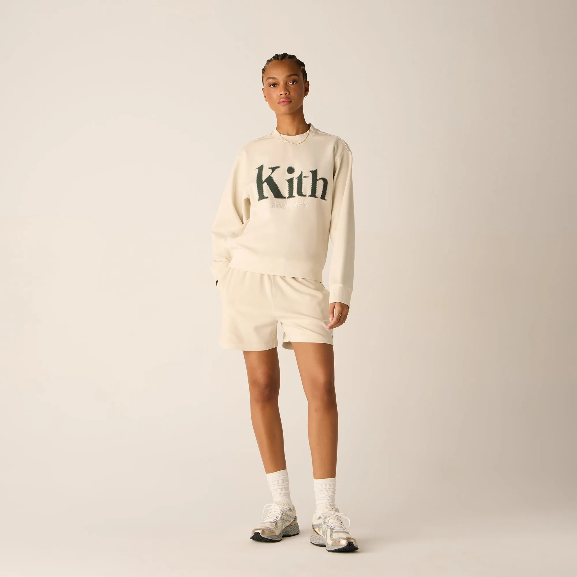 Kith Women Asher New York Crewneck - Veil Retro Print Corduroy