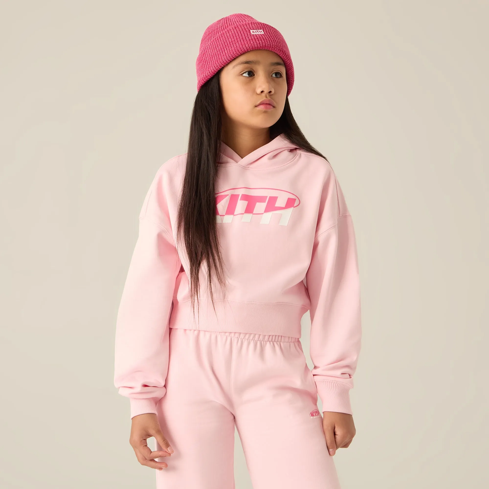 Kith Kids Orbit Cropped Nelson Hoodie - Soda running suitable Suede