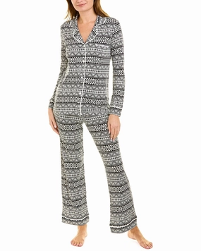 Cosabella Bella Print Top & Pant Set TemperatureRegulating Fabric Minimalist Stitching