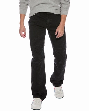 Soft Sustainable Flat Lock Stitching Helmut Lang Black Moto Worker Jean