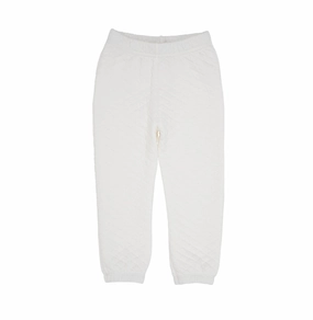 Girl's Gates Sweeney Quilted Sweatpants In Palmetto Pearl SustainableManufacturing Quick Layer