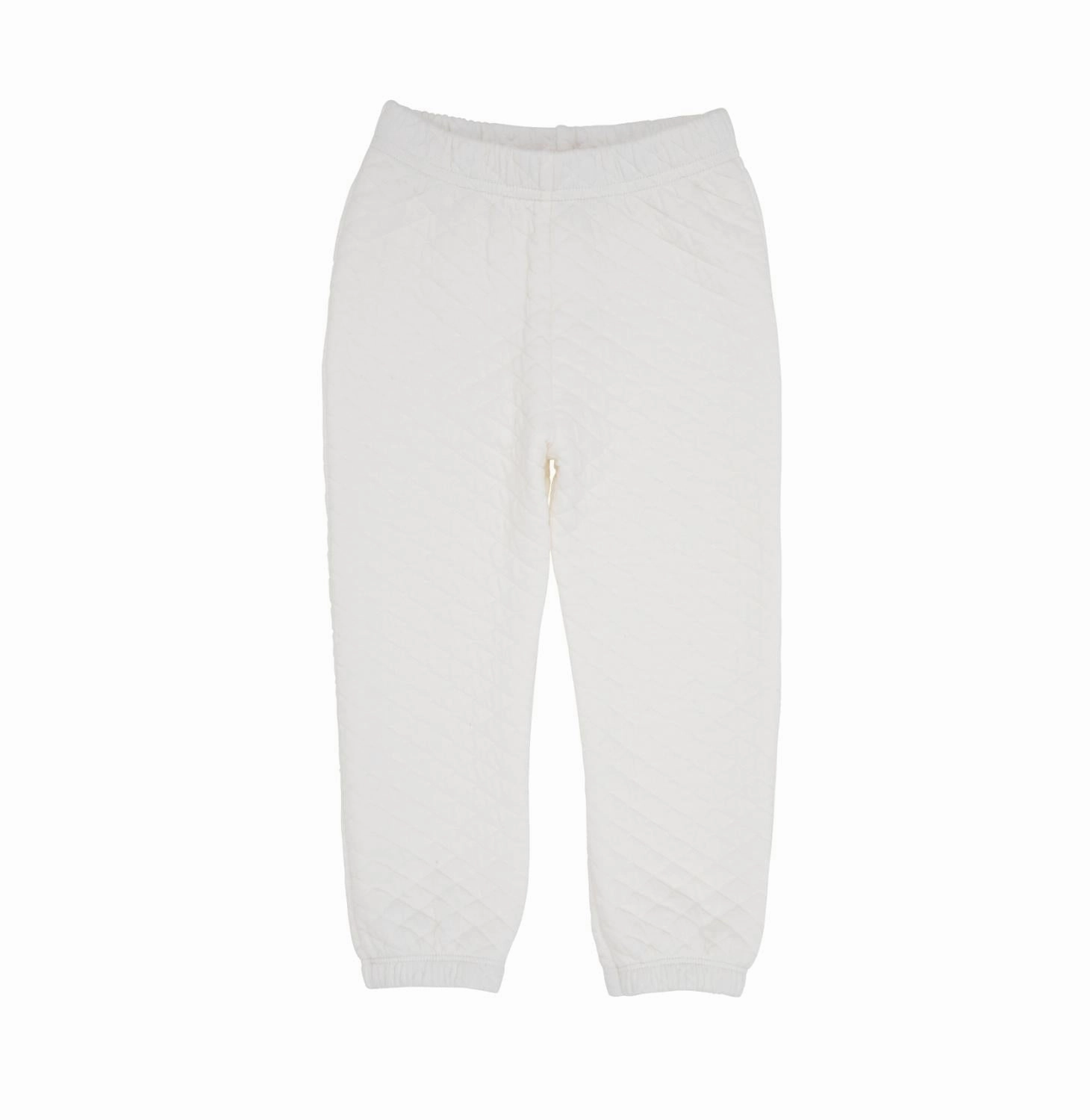 Girl's Gates Sweeney Quilted Sweatpants In Palmetto Pearl SustainableManufacturing Quick Layer