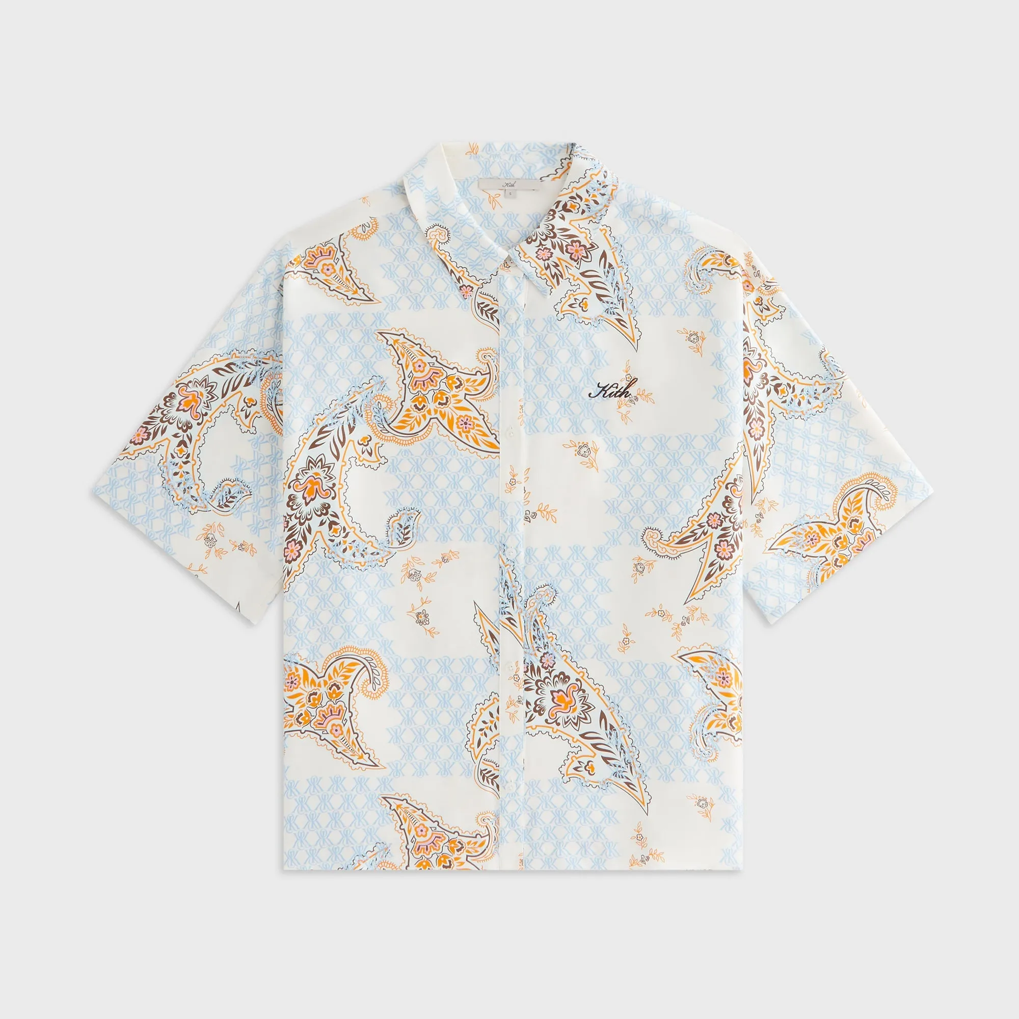 Kith Women Mari Crest Paisley Shirt - Silk Linen blend Sustainable production