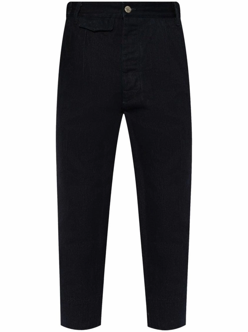 Cropped Tailored Denim Trousers With Classic Five-Pocket Design Daily Wear Breathable Classic