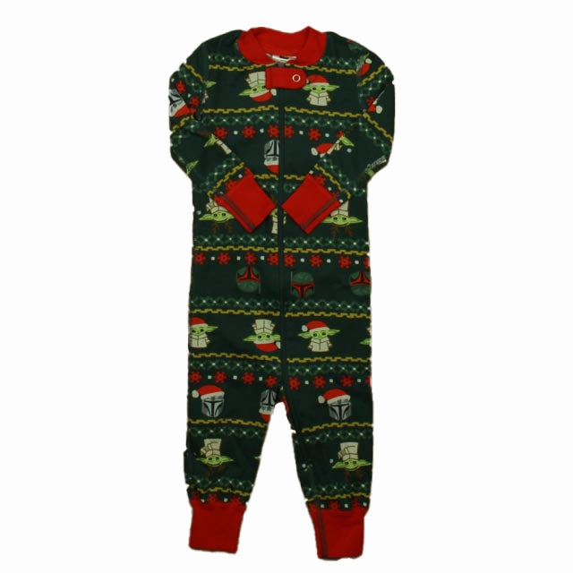 Tagless Labeling Hanna Andersson Boys Green Star Wars 1-piece Non-footed Pajamas