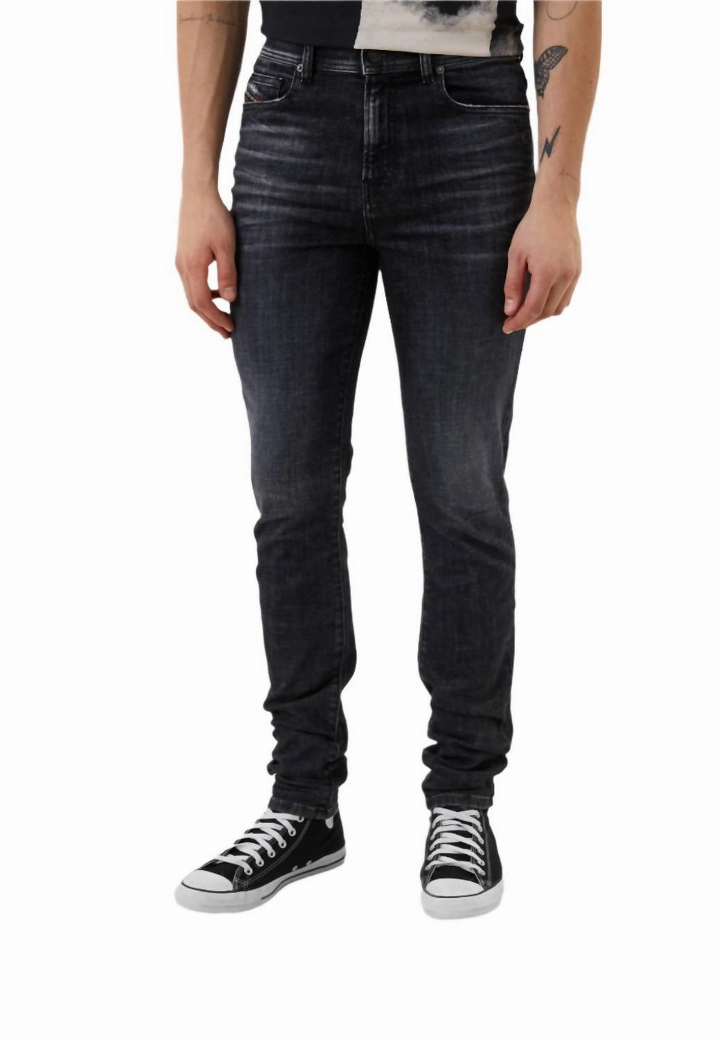 D-Amny Washed Skinny Fit Stretch Jeans Denim In Black Street Approved Modern Couple Look