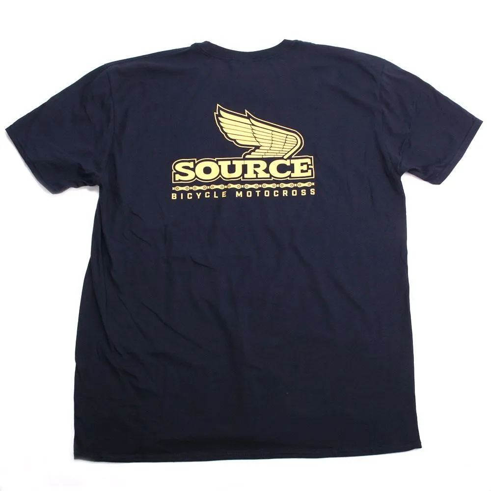 Source Motocross T-Shirt - Navy Travel Trend Look Circular Knit Construction