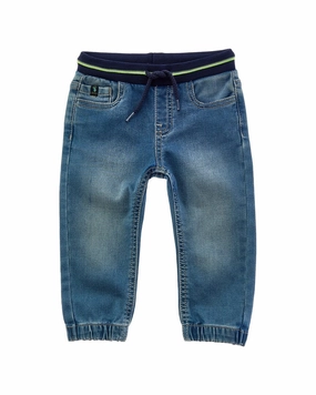 Compact Pack ElasticWaistband Mayoral Cotton Denim Pants