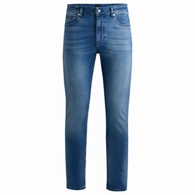 Delaware Slim-fit jeans in blue cashmere-touch denim Formal Adult Fashion