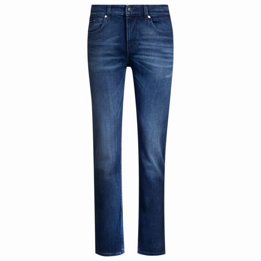 Holiday Vibes Stretch Minimalist Rainy Day Vintage Lover Delaware slim-fit jeans in dark-blue stretch denim